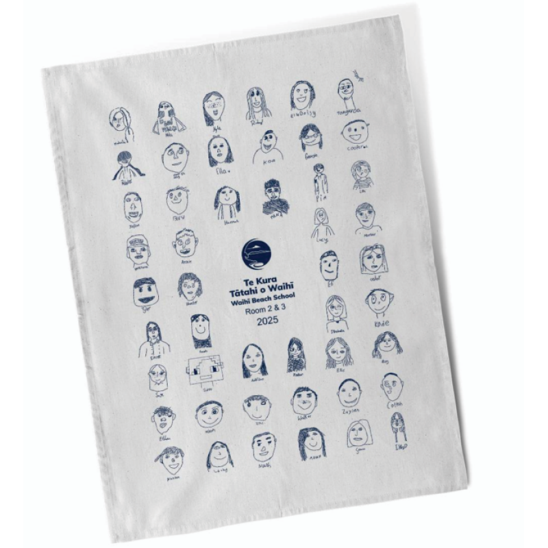 Waihi Beach School Tea Towel - Room 2 & 3