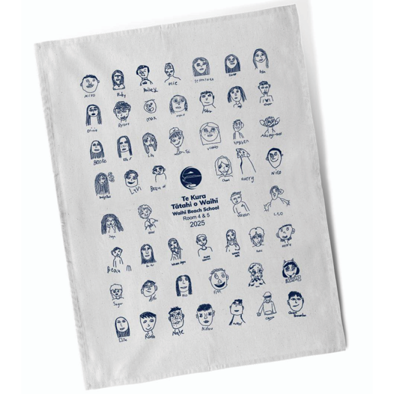 Waihi Beach School Tea Towel - Room 4 & 5