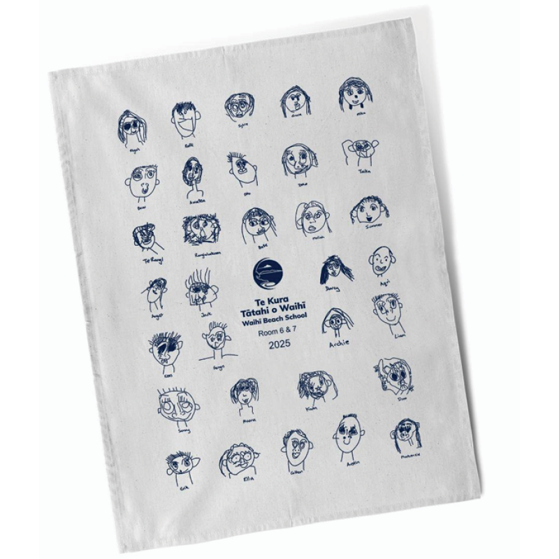 Waihi Beach School Tea Towel - Room 6 & 7