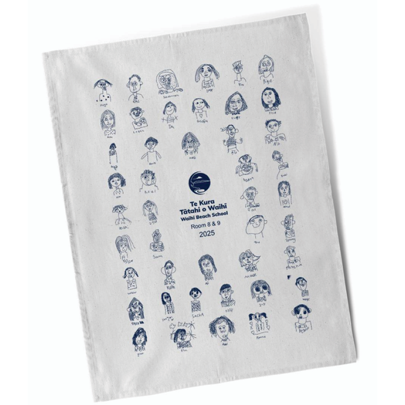 Waihi Beach School Tea Towel - Room 8 & 9
